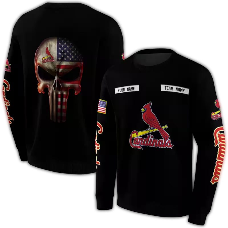 Personalized St Louis Cardinals Punisher Skull AOP Sweatshirt 1