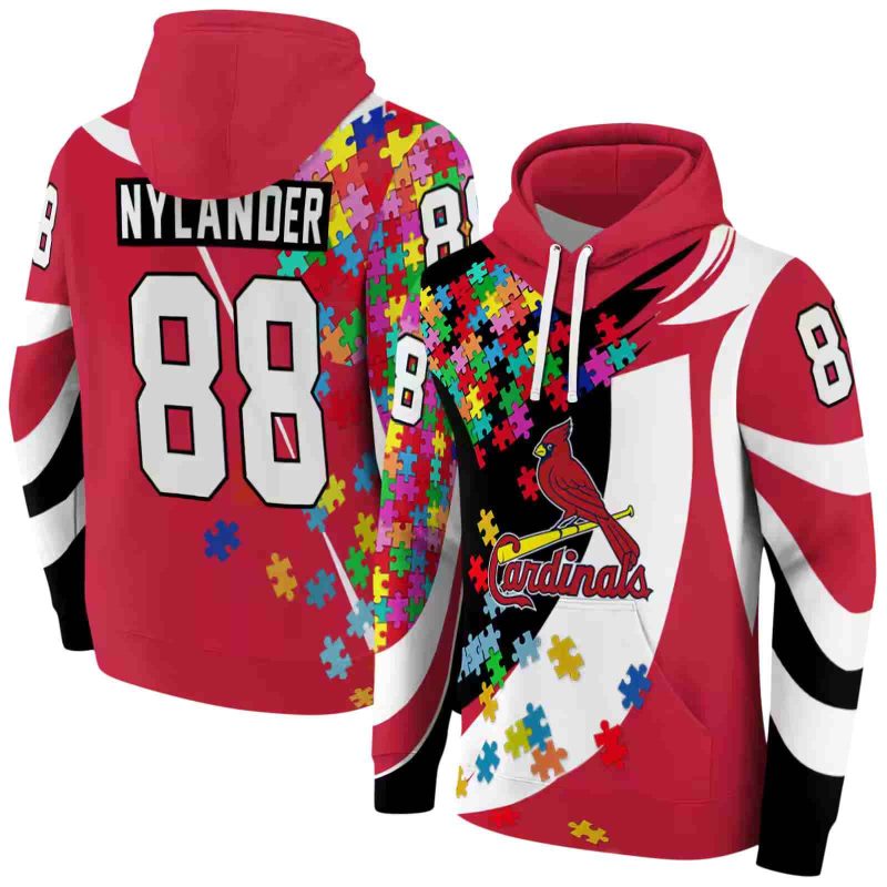 Personalized St Louis Cardinals Puzzle Pieces AOP Hoodie 1
