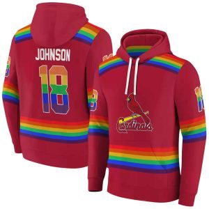 Personalized St Louis Cardinals Rainbow Stripes All Over Print Hoodie