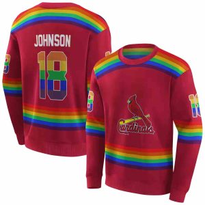 Personalized St Louis Cardinals Rainbow Stripes All Over Print Sweatshirt