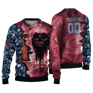 Personalized St Louis Cardinals Skull Art Sweatshirt For Fans