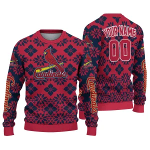 Personalized St Louis Cardinals Snowflake Ugly Sweatshirt For Fans