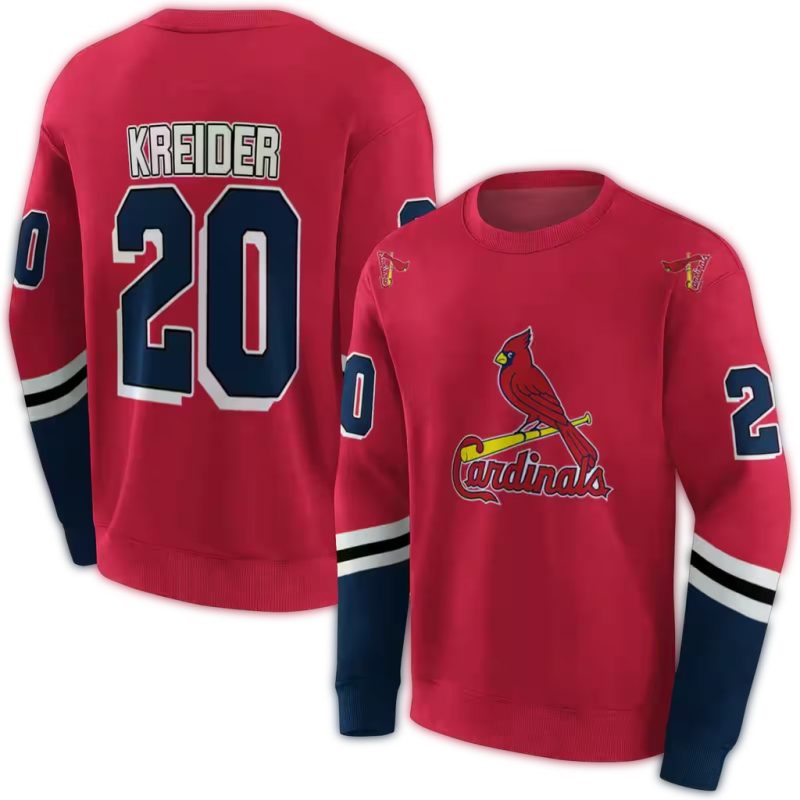 Personalized St Louis Cardinals Striped AOP Sweatshirt 1