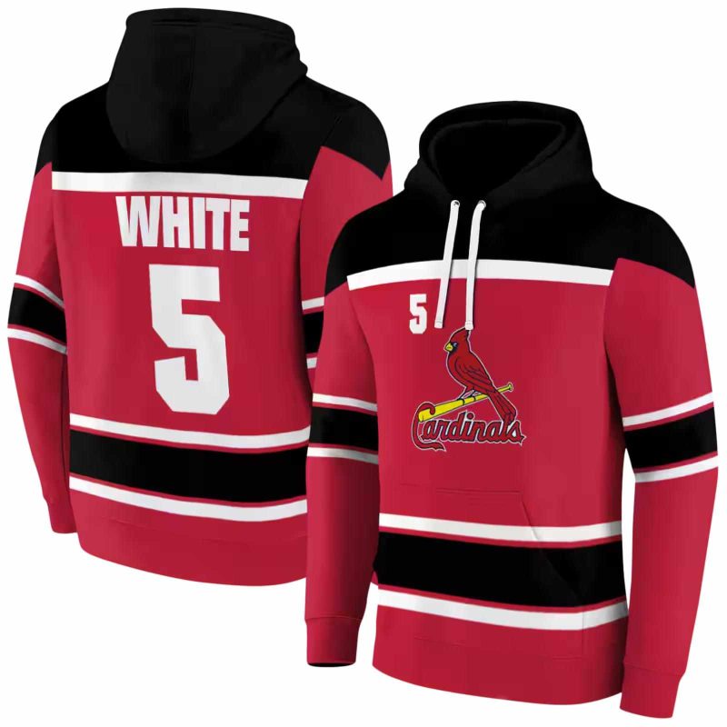 Personalized St Louis Cardinals Striped Pattern AOP Hoodie 1