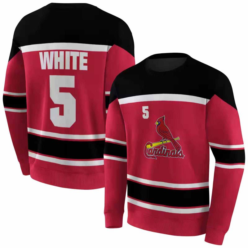 Personalized St Louis Cardinals Striped Pattern AOP Sweatshirt 1