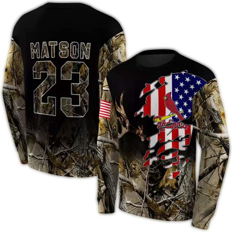Personalized St Louis Cardinals Tree Camo AOP Sweatshirt 1