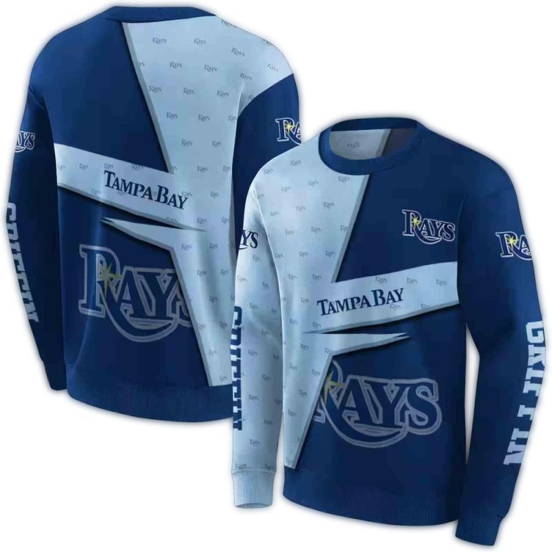 Personalized Tampa Bay Rays Abstract Shape AOP Sweatshirt 1