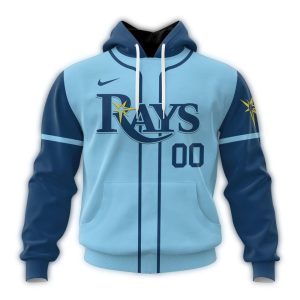 Personalized Tampa Bay Rays Alternate Blue All Over Print Hoodie