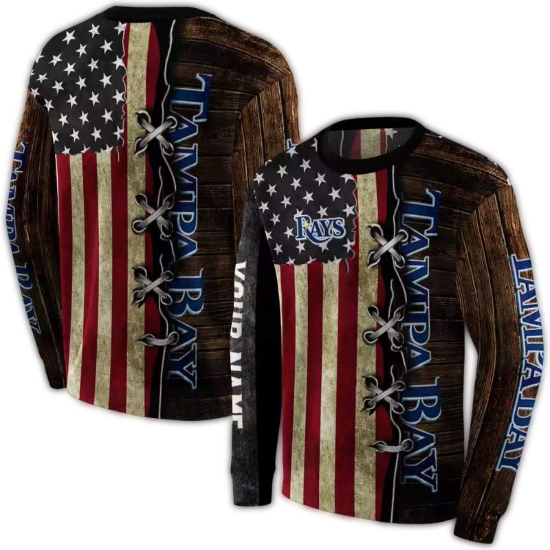 Personalized Tampa Bay Rays American Pride AOP Sweatshirt 1