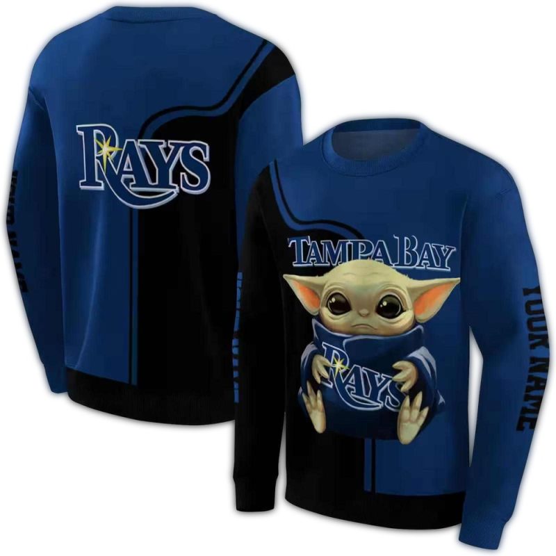 Personalized Tampa Bay Rays Baby Yoda AOP Sweatshirt 1
