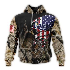 Personalized Tampa Bay Rays Camo Realtree Hunting All Over Print Hoodie