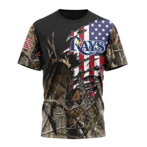 Personalized Tampa Bay Rays Camo Realtree Hunting All Over Print T-Shirt