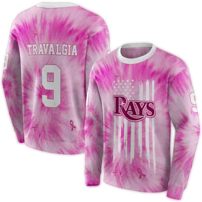 Personalized Tampa Bay Rays Cancer Support Pink AOP Sweatshirt 1