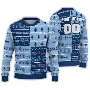 Personalized Tampa Bay Rays Christmas Tree Bands Ugly Sweater For Fans