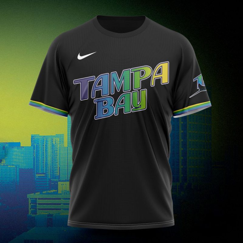 Personalized Tampa Bay Rays City Connect Black AOP T Shirt 1