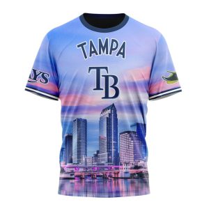 Personalized Tampa Bay Rays Cityscape All Over Print T-Shirt