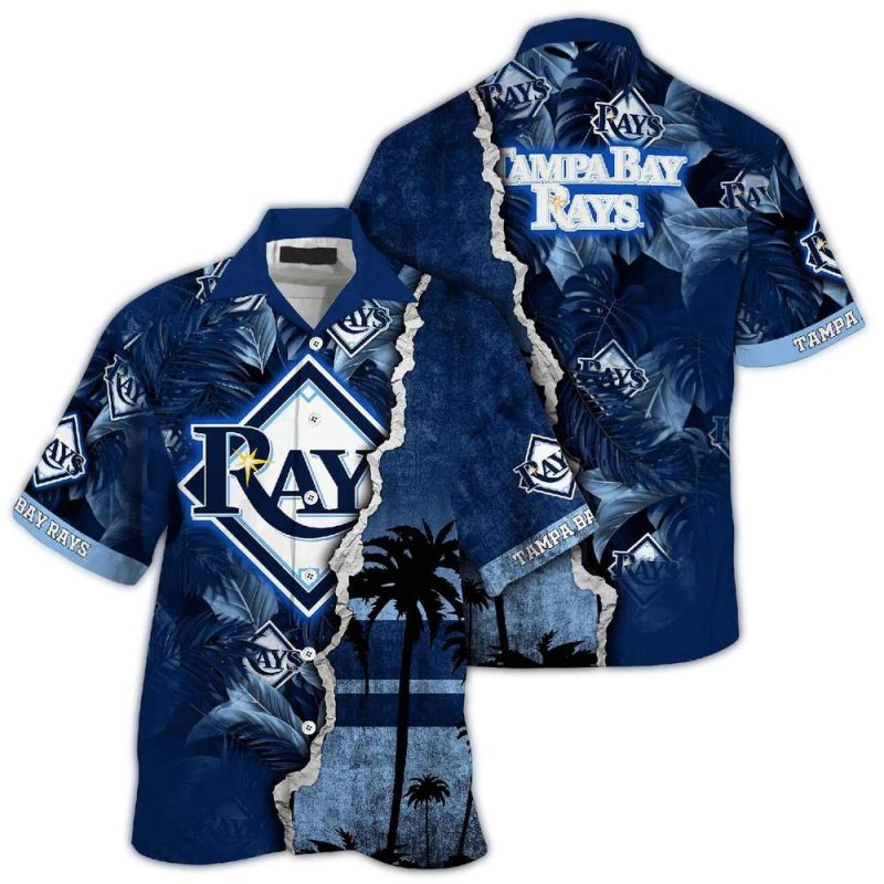Personalized Tampa Bay Rays Coconut and Leafs Tropical Hawaiian Shirt 1