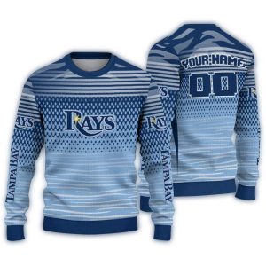Personalized Tampa Bay Rays Diamond Mesh Ugly Christmas Sweater