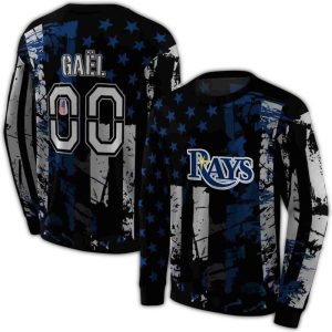 Personalized Tampa Bay Rays Distressed Flag All Over Print Sweatshirt