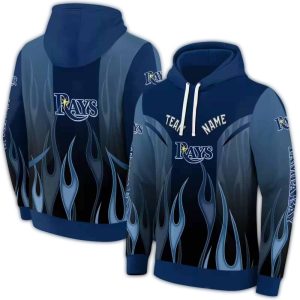 Personalized Tampa Bay Rays Flame All Over Print Hoodie