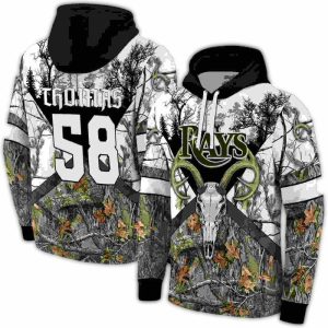 Personalized Tampa Bay Rays Forest Silhouette All Over Print Hoodie