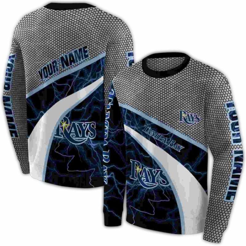 Personalized Tampa Bay Rays Hexagonal Mesh AOP Sweatshirt 1