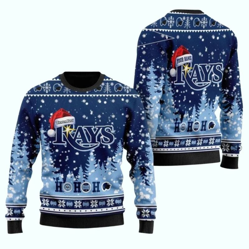 Personalized Tampa Bay Rays Ho Ho Ho Ugly Sweater 1
