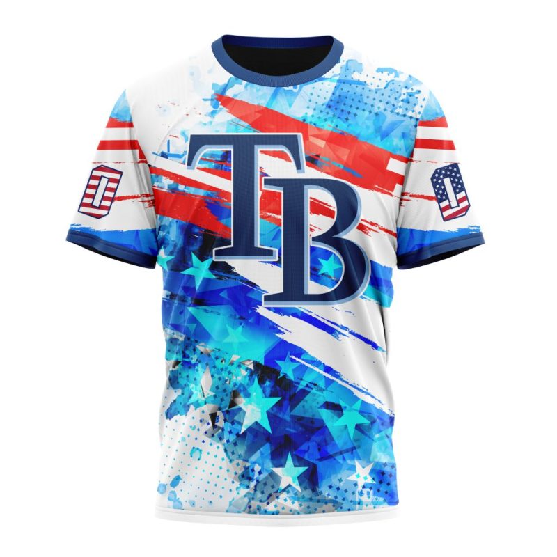 Personalized Tampa Bay Rays Independence Day 4th Of July AOP T Shirt 1