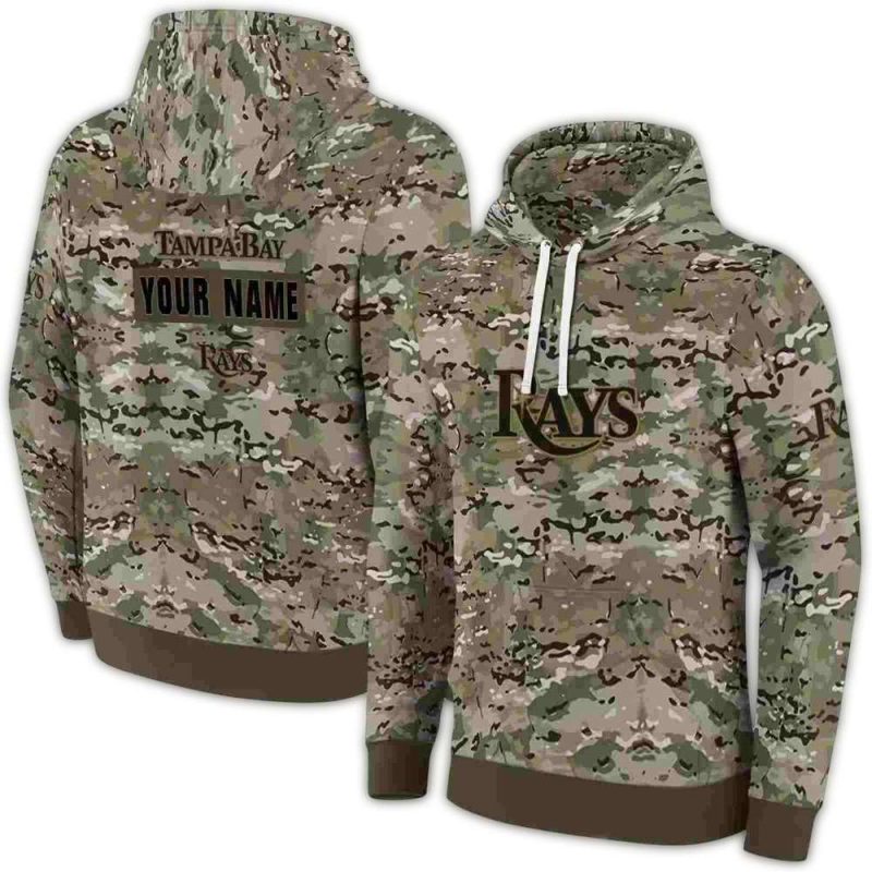 Personalized Tampa Bay Rays Military Style AOP Hoodie 1