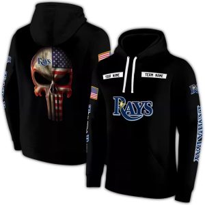 Personalized Tampa Bay Rays Punisher Skull All Over Print Hoodie