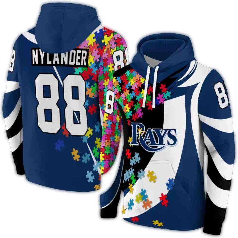 Personalized Tampa Bay Rays Puzzle Pieces AOP Hoodie 1