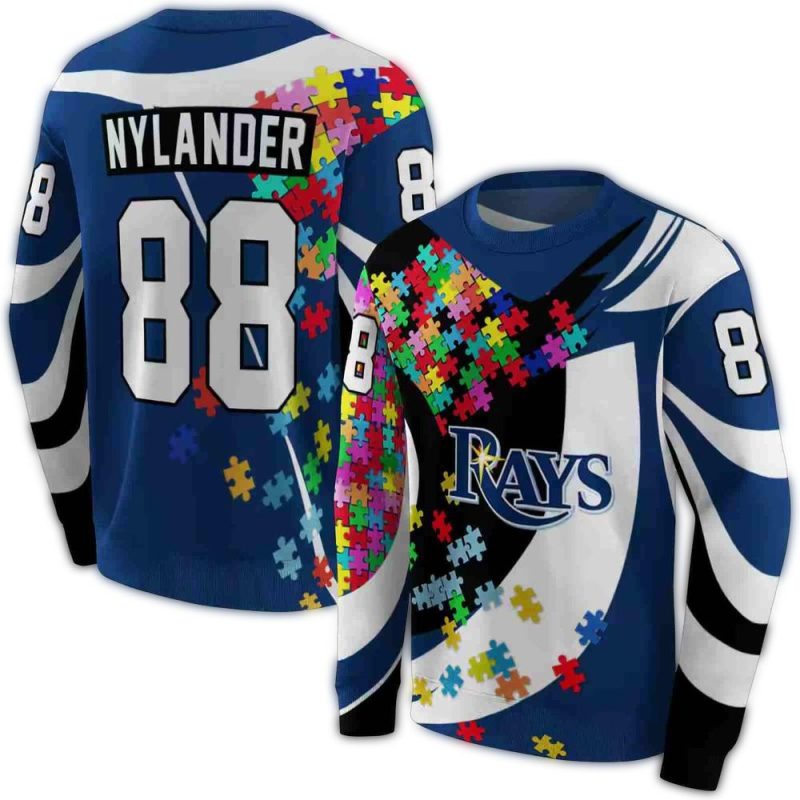 Personalized Tampa Bay Rays Puzzle Pieces AOP Sweatshirt 1