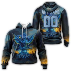 Personalized Tampa Bay Rays Realistic All Over Print Hoodie