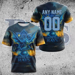 Personalized Tampa Bay Rays Realistic All Over Print T-Shirt