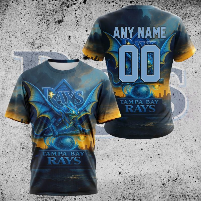 Personalized Tampa Bay Rays Realistic AOP T Shirt 1