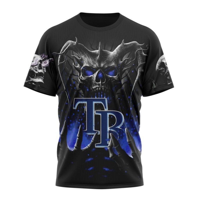Personalized Tampa Bay Rays Skull Death AOP T Shirt 1