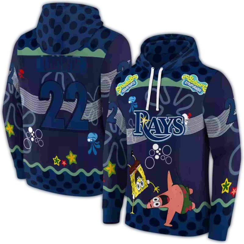Personalized Tampa Bay Rays Sponge bob Patrick Star AOP Hoodie 1