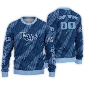 Personalized Tampa Bay Rays Stripe Motion Sweatshirt For Fans