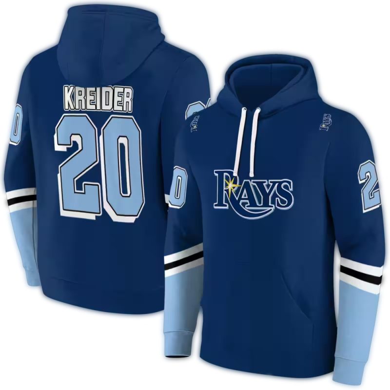 Personalized Tampa Bay Rays Striped AOP Hoodie 1