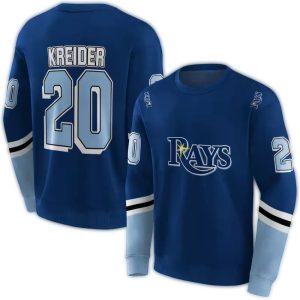 Personalized Tampa Bay Rays Striped All Over Print Sweatshirt