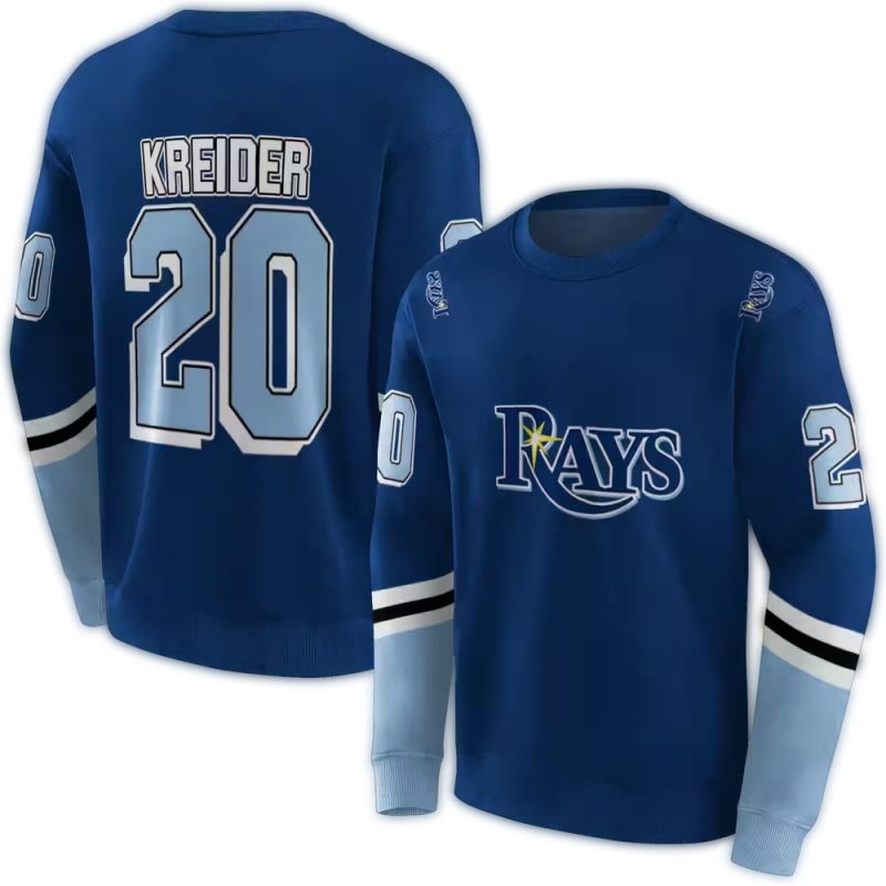 Personalized Tampa Bay Rays Striped AOP Sweatshirt 1