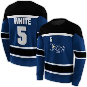 Personalized Tampa Bay Rays Striped Pattern All Over Print Sweatshirt