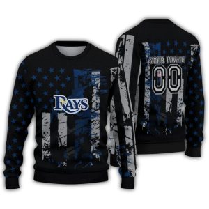 Personalized Tampa Bay Rays Vintage Flag Ugly Sweater For Fans