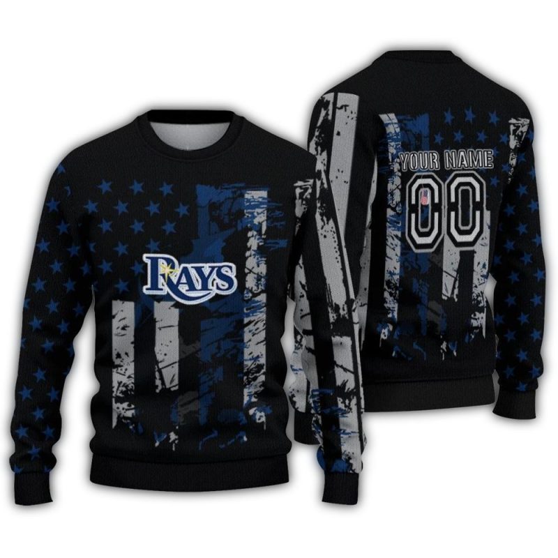 Personalized Tampa Bay Rays Vintage Flag American Ugly Sweater 1