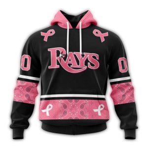Personalized Tampa Bay Rays We Wear Pink Breast Cancer All Over Print Hoodie