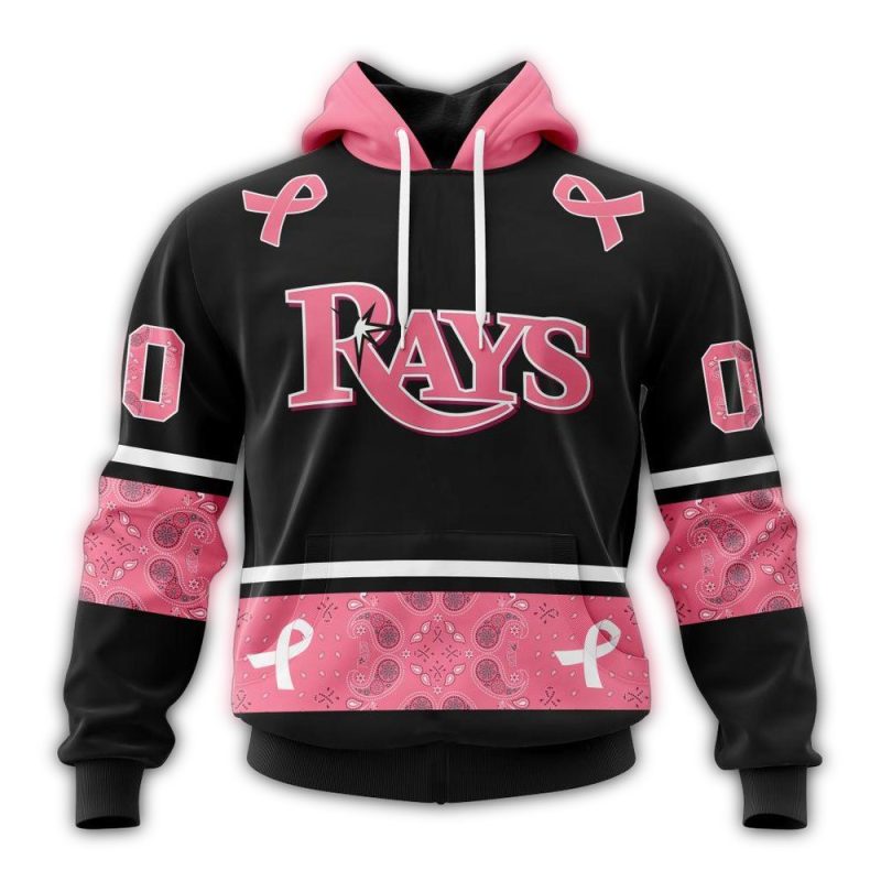 Personalized Tampa Bay Rays We Wear Pink Breast Cancer AOP Hoodie 1