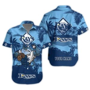 Personalized Tampa Bay Rays With Mascot Tropical Hawaiian Shirt
