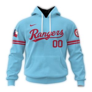 Personalized Texas Rangers Alternate Concept Blue All-Over Print Hoodie