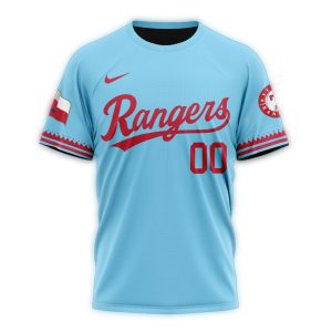 Personalized Texas Rangers Alternate Concept Blue All-Over Print T-Shirt
