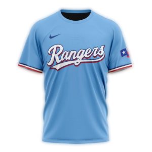 Personalized Texas Rangers Alternate Kits Blue All-Over Print T-Shirt